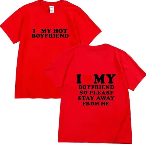 “I Love My Hot Girlfriend/Boyfriend” Graphic T-Shirt – Casual Cotton tee - Picture 5 of 10
